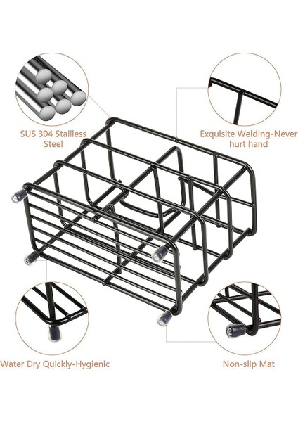 Santkuee Banyolar Için Diş Fırçası Tutucuları, Paslanmaz Çelik Banyo Siyah Diş Fırçalama ve Diş Macunu Tutucu, Tuvalet Dekoru (Yurt Dışından) indirimleri