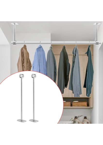 Santkuee Tavan Montaj Braketi, Gardırop Boru Braketi, 32MM Çap, Gardırop Çubuğu Kolu Destek Tutucu Boru Flanş Soketi 2 Adet (350MM) (Yurt Dışından) fırsatları