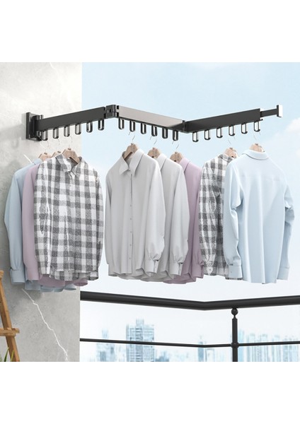 Santkuee Katlanır Elbise Askısı Duvara Montaj Geri Çekilebilir Kumaş Kurutma Rafı Alüminyum Çamaşır Çamaşır Ipi Yerden Tasarruflu Kurutma Beyaz C (Yurt Dışından) fiyatları