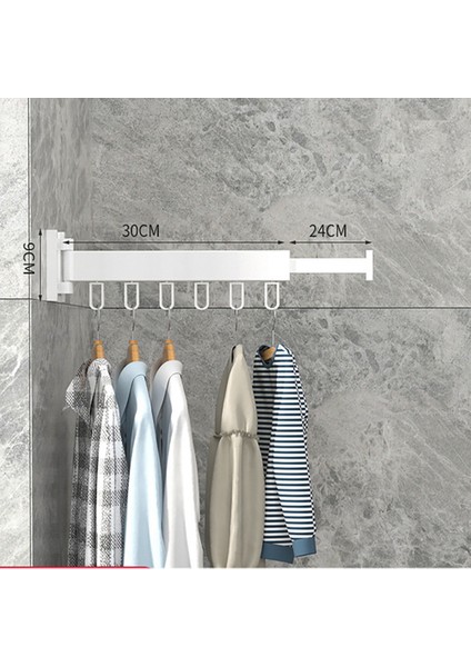 Santkuee Katlanır Elbise Askısı Duvara Montaj Geri Çekilebilir Kumaş Kurutma Rafı Alüminyum Çamaşır Çamaşır Ipi Yerden Tasarruflu Kurutma Beyaz C (Yurt Dışından) indirimleri