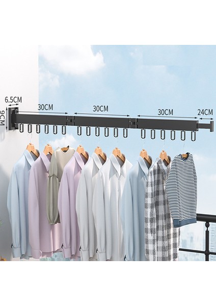 Santkuee Katlanır Elbise Askısı Duvara Montaj Geri Çekilebilir Kumaş Kurutma Rafı Alüminyum Çamaşır Çamaşır Ipi Yerden Tasarruflu Kurutma Siyah A (Yurt Dışından) indirimleri