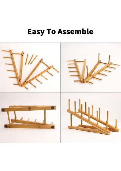 Santkuee 2 Adet Ahşap Bulaşıklık Bambu Plaka Raf Standı Tencere Kapağı Tutucu, Bulaşık Kurutma Rafı Mutfak Dolabı Organizatör Bulaşık Tabağı (Yurt Dışından) fırsatları