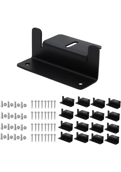 Santkuee Güneş Paneli Montaj Braketleri Z Braketi, Somun ve Cıvatalarla, 4 Adet (16PCS) Siyah (Yurt Dışından)
