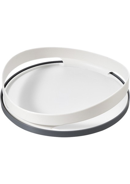 Santkuee Mutfak Baharat Saklama Tepsisi Dönen Kozmetik Organizatör Kutusu 360 Derece Döndürme Tepsisi Banyo Depolama Organizatör (Beyaz) (Yurt Dışından)