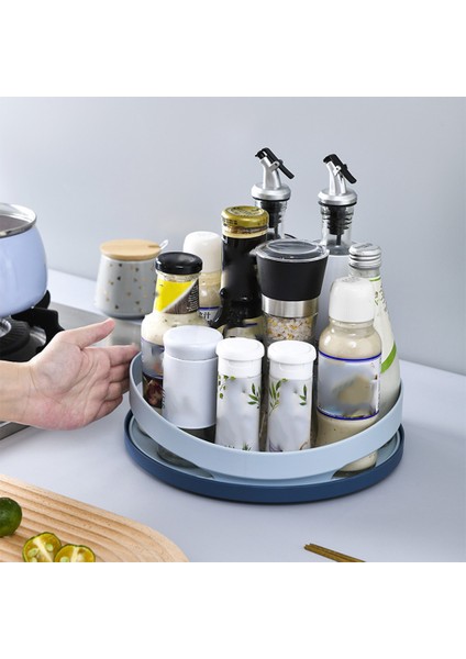 Santkuee Mutfak Baharat Saklama Tepsisi Dönen Kozmetik Organizatör Kutusu 360 Derece Döndürme Tepsisi Banyo Depolama Organizatör (Beyaz) (Yurt Dışından) fiyatları