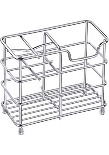 Santkuee Küçük Banyo Diş Fırçası Tutucu, 5 Yuva Gümüş Paslanmaz Çelik Banyo Aksesuarları Küçük Alan Depolama Rafı (Yurt Dışından)