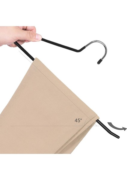Santkuee Metal Elbise Askısı, 20 Adet, Pantolon Askısı, Ø 5 mm Tel, Pvc Plastik Kaplamalı, Kaymaz, 35CM, Siyah (Yurt Dışından) indirimleri