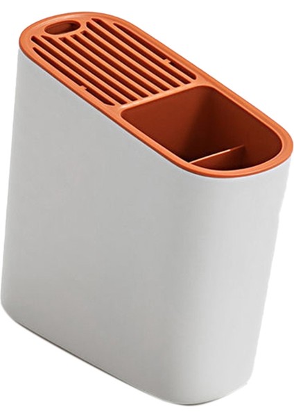 Santkuee Mutfak Drenaj Bıçak Tutucu Bıçak Blok Standı Sofra Organizatör Çubuklarını Çatal Tutucu Saklama Kutusu Organizatör Turuncu (Yurt Dışından)