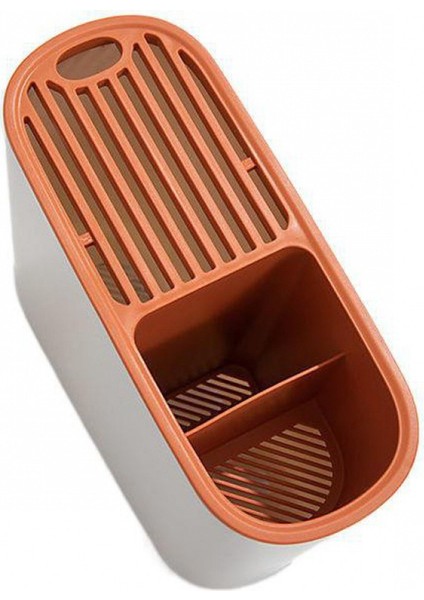 Santkuee Mutfak Drenaj Bıçak Tutucu Bıçak Blok Standı Sofra Organizatör Çubuklarını Çatal Tutucu Saklama Kutusu Organizatör Turuncu (Yurt Dışından) fiyatları