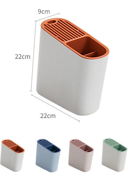 Santkuee Mutfak Drenaj Bıçak Tutucu Bıçak Blok Standı Sofra Organizatör Çubuklarını Çatal Tutucu Saklama Kutusu Organizatör Turuncu (Yurt Dışından) fırsatları