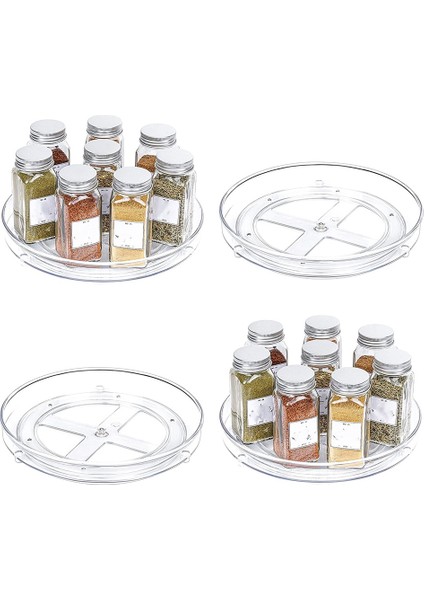 Santkuee Temizle Tembel Organizatör, Dolaplar Için Döner Tabla Baharat Rafı Mutfak, Banyo, Kiler Organizasyonu ve Depolama, 9 Inç (Yurt Dışından)