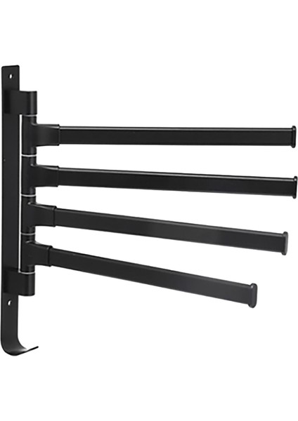 Santkuee Banyolar Için Dışarıya Açılabilen Havlu Barı 4 Kollu Uzay Alüminyum Döner Havlu Barları Duvara Monte Kancalı Depolama Rafı (Yurt Dışından)