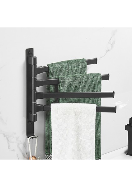 Santkuee Banyolar Için Dışarıya Açılabilen Havlu Barı 4 Kollu Uzay Alüminyum Döner Havlu Barları Duvara Monte Kancalı Depolama Rafı (Yurt Dışından) fiyatları