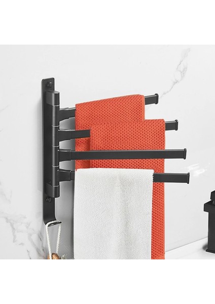 Santkuee Banyolar Için Dışarıya Açılabilen Havlu Barı 4 Kollu Uzay Alüminyum Döner Havlu Barları Duvara Monte Kancalı Depolama Rafı (Yurt Dışından) indirimleri