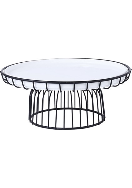 Santkuee Seramik Kek Tatlı Rafı, Yüksek Yuvarlak Kek Metal Raf, 6 Inç Kek Için Uygun, Düğün Doğum Günü Partisi Ekran B (Yurt Dışından)