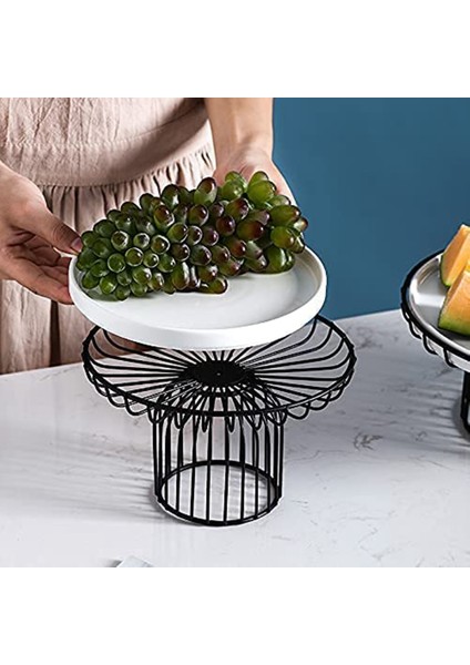 Santkuee Seramik Kek Tatlı Rafı, Yüksek Yuvarlak Kek Metal Raf, 6 Inç Kek Için Uygun, Düğün Doğum Günü Partisi Ekran B (Yurt Dışından) modelleri