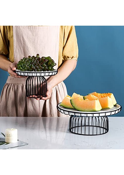 Santkuee Seramik Kek Tatlı Rafı, Yüksek Yuvarlak Kek Metal Raf, 6 Inç Kek Için Uygun, Düğün Doğum Günü Partisi Ekran B (Yurt Dışından) fırsatları