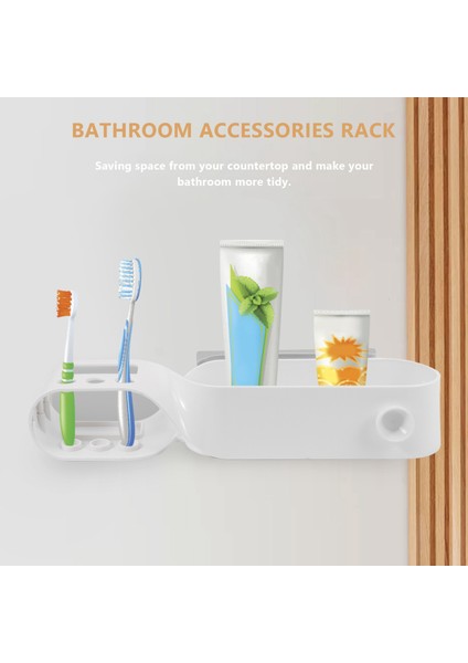 Santkuee 2 Adet Banyo Rafları Duvara Monte Organizatör Diş Fırçası Diş Macunu Tutucu Depolama Rafı Banyo Aksesuarları Için (Yurt Dışından) fiyatları
