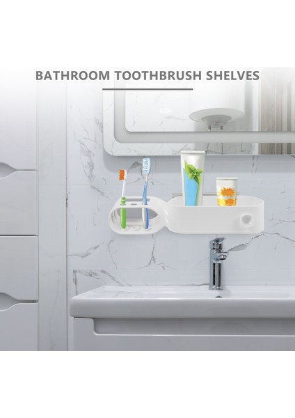 Santkuee 2 Adet Banyo Rafları Duvara Monte Organizatör Diş Fırçası Diş Macunu Tutucu Depolama Rafı Banyo Aksesuarları Için (Yurt Dışından) modelleri