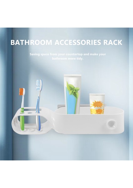 Santkuee 2 Adet Banyo Rafları Duvara Monte Organizatör Diş Fırçası Diş Macunu Tutucu Depolama Rafı Banyo Aksesuarları Için (Yurt Dışından) fırsatları