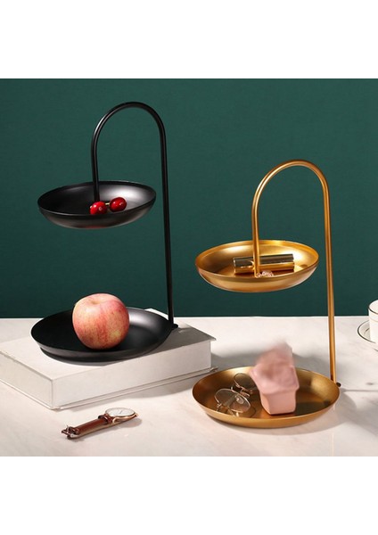 Santkuee Metal Çift Katmanlı Meyve Tepsisi Kek Rafı Yiyecek Rafı Takı Dekoratif Depolama Rafı Makyaj Kutusu Kutusu, Gül Altın (Yurt Dışından) indirimleri