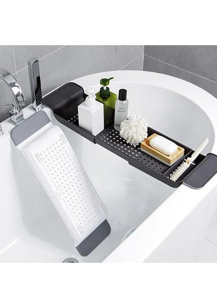 Santkuee Çok Amaçlı Ayarlanabilir Küvet Tepsisi Duş Şarap Cam Kitap Tutucu Mutfak Drenaj Sepeti Banyo Aksesuarları-B (Yurt Dışından) fiyatları