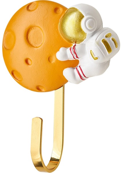 Santkuee Karikatür Reçine Astronot Figürleri Metal Duvar Kancaları Dekor Buzdolabı Kancası Anahtarlık Elbise Duvar Askısı Dekor B (Yurt Dışından)