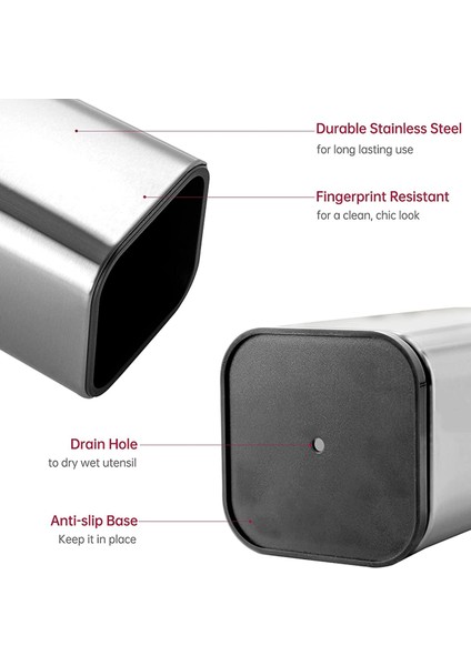 Santkuee Paslanmaz Çelik Çatal Bıçak Tutucu Derin Stabilite Için Tezgah Siyah Pişirme Gereçleri Tutucu Için Uygundur (Yurt Dışından) fiyatları