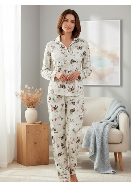 Kadın Pijama Takımı 51619 - Desenli