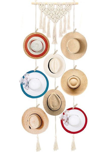 Santkuee Şapka Organizatör Şapka Duvar Asılı Şapka Askısı Duvar Depolama Için Şapka Rafı El Dokuma Şapka Depolama Askısı (Yurt Dışından) fiyatları