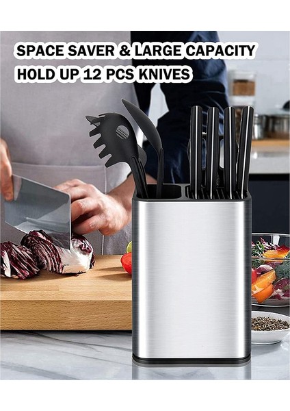 Santkuee Evrensel Bıçak Tutucu Seti, Mutfak Paslanmaz Çelik Bıçak Bloğu, Gereçler Tutucu Ayrılabilir Bıçak Tutucu Bıçaksız (Yurt Dışından) modelleri