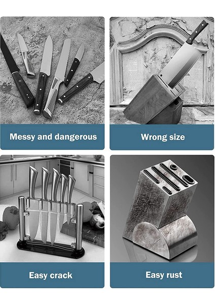 Santkuee Evrensel Bıçak Tutucu Seti, Mutfak Paslanmaz Çelik Bıçak Bloğu, Gereçler Tutucu Ayrılabilir Bıçak Tutucu Bıçaksız (Yurt Dışından) indirimleri