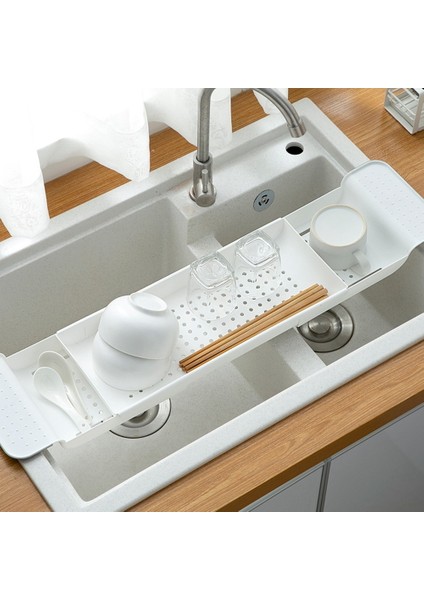 Santkuee Çok Amaçlı Ayarlanabilir Küvet Tepsisi Duş Şarap Cam Kitap Tutucu Mutfak Drenaj Sepeti Banyo Aksesuarları-B (Yurt Dışından) fırsatları