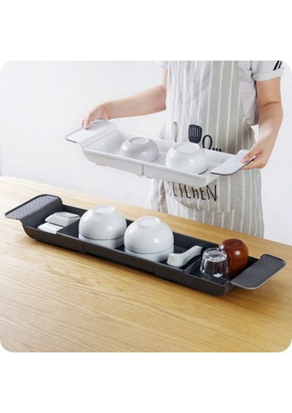 Santkuee Çok Amaçlı Ayarlanabilir Küvet Tepsisi Duş Şarap Cam Kitap Tutucu Mutfak Drenaj Sepeti Banyo Aksesuarları-B (Yurt Dışından) indirimleri