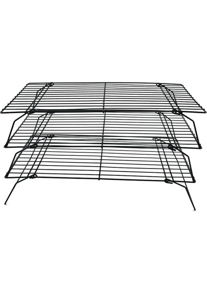 Santkuee Üç Katmanlı Katlanır Kek Soğutma Rafı Ekmek Kurutma Rafı Bisküvi Rafı Demir Yapışmaz Mutfak Depolama Rafı (Yurt Dışından)