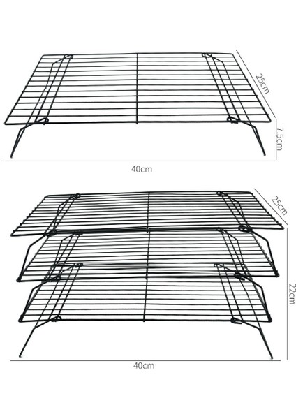 Santkuee Üç Katmanlı Katlanır Kek Soğutma Rafı Ekmek Kurutma Rafı Bisküvi Rafı Demir Yapışmaz Mutfak Depolama Rafı (Yurt Dışından) fiyatları