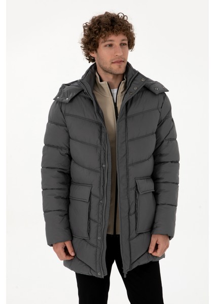 Erkek Gri Kaban 50312002-VR024