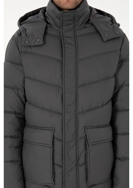 Erkek Gri Kaban 50312002-VR024