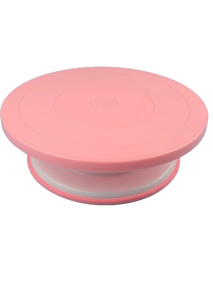 Santkuee Plastik Döner Plaka Kek Dahili Rulman Döner Iplik Yuvarlak Kek Standı Cupcake Döner Masa Döner Tabla Araçları-A (Yurt Dışından)