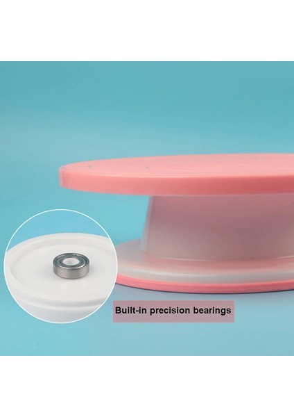 Santkuee Plastik Döner Plaka Kek Dahili Rulman Döner Iplik Yuvarlak Kek Standı Cupcake Döner Masa Döner Tabla Araçları-A (Yurt Dışından) indirimleri