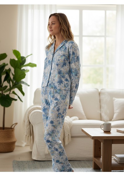 Kadın Pijama Takımı 51626 - Baskılı