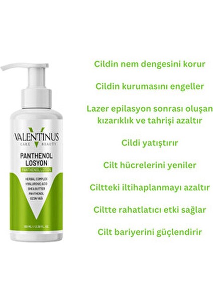 Panthenol Losyon Lazer Epilasyon Sonrası Nemlendirici Etki 100 ml Cilt Bakımı modelleri