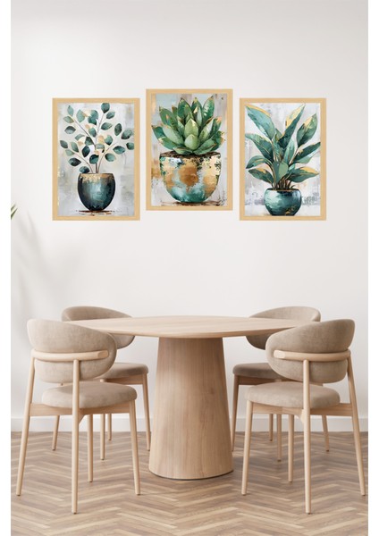 🌿 Çerçeve Görünümlü 3’lü Bitki Temalı Tablo Seti🌟 CRVS1112 13 x 17 fiyatları