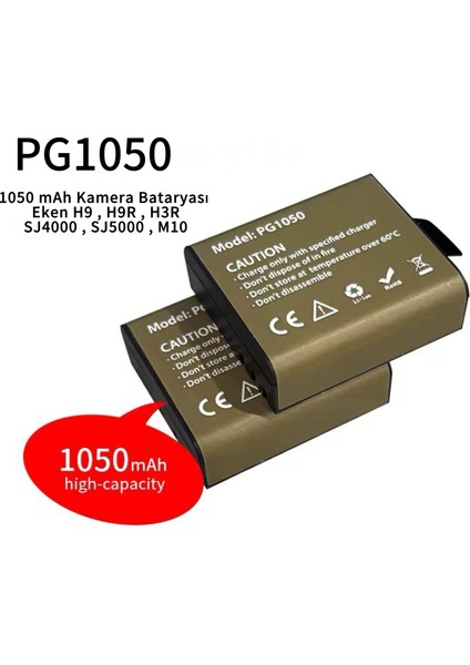 2 Adet PG1050 Batarya Eken Aksiyon Kamera Bataryası 3.7V 1050MAH 3.885WH fiyatları