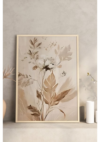 🌿 Bohem Tarzda Çiçek Desenli 3’lü Ahşap Çerçeveli Tablo Seti🌿 CRV1119 23 x 32 modelleri