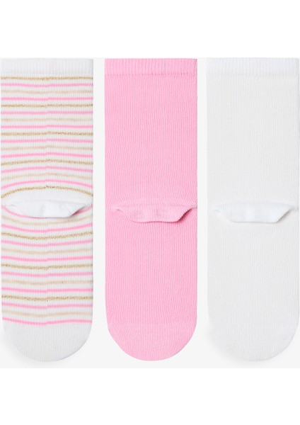 Çok Renkli Kız Çocuk Stripe Princess 3lü Soket Çorap fiyatları