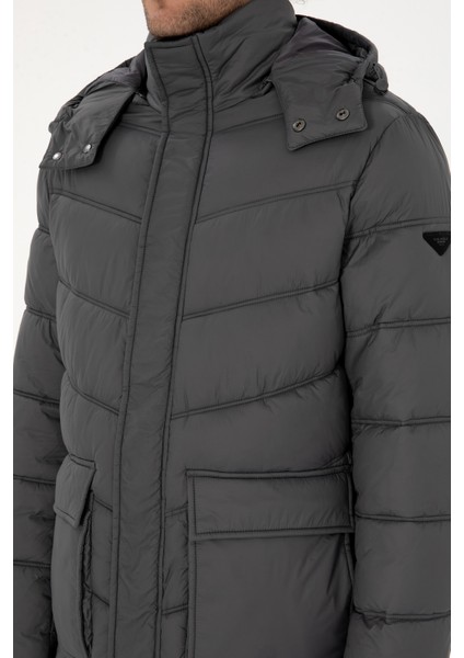 Erkek Gri Kaban 50312002-VR024