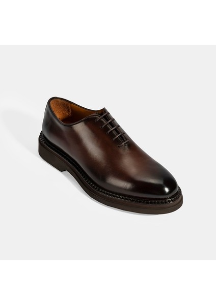 Erkek Kahve Bağcıklı Deri Klasik Ayakkabı indirimleri