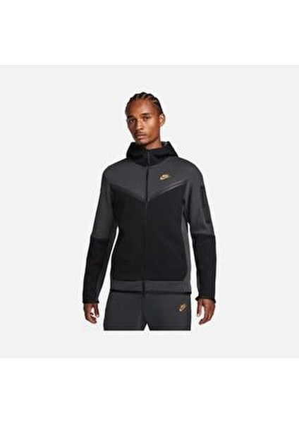 Sportswear Tech Fleece Windrunner Kapüşonlu Erkek Sweatshirt Beyaz Renkli Rahat Kesim