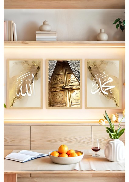 📿 3’lü Manevi Çerçeve Görünümlü Tablo Seti 🌟 CRVS1101 13 x 17